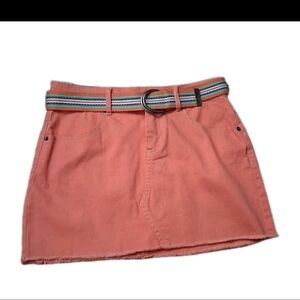 Buffalo David Bitton Coral Mini Skirt with Striped Belt
